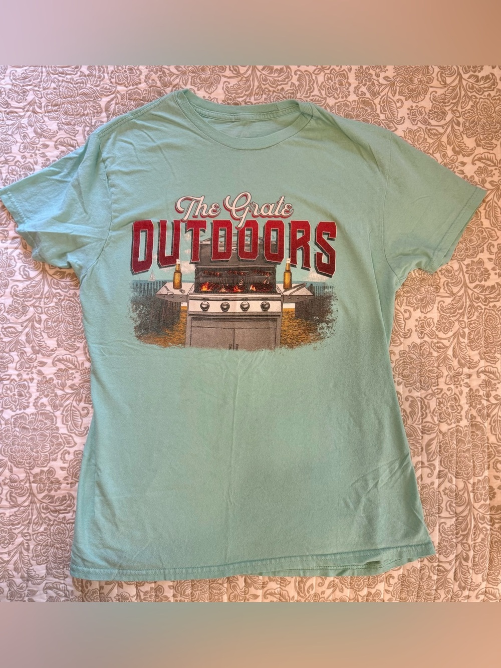 Grate Outdoors T-shirt, Aqua blue, Size Women’s Medium
